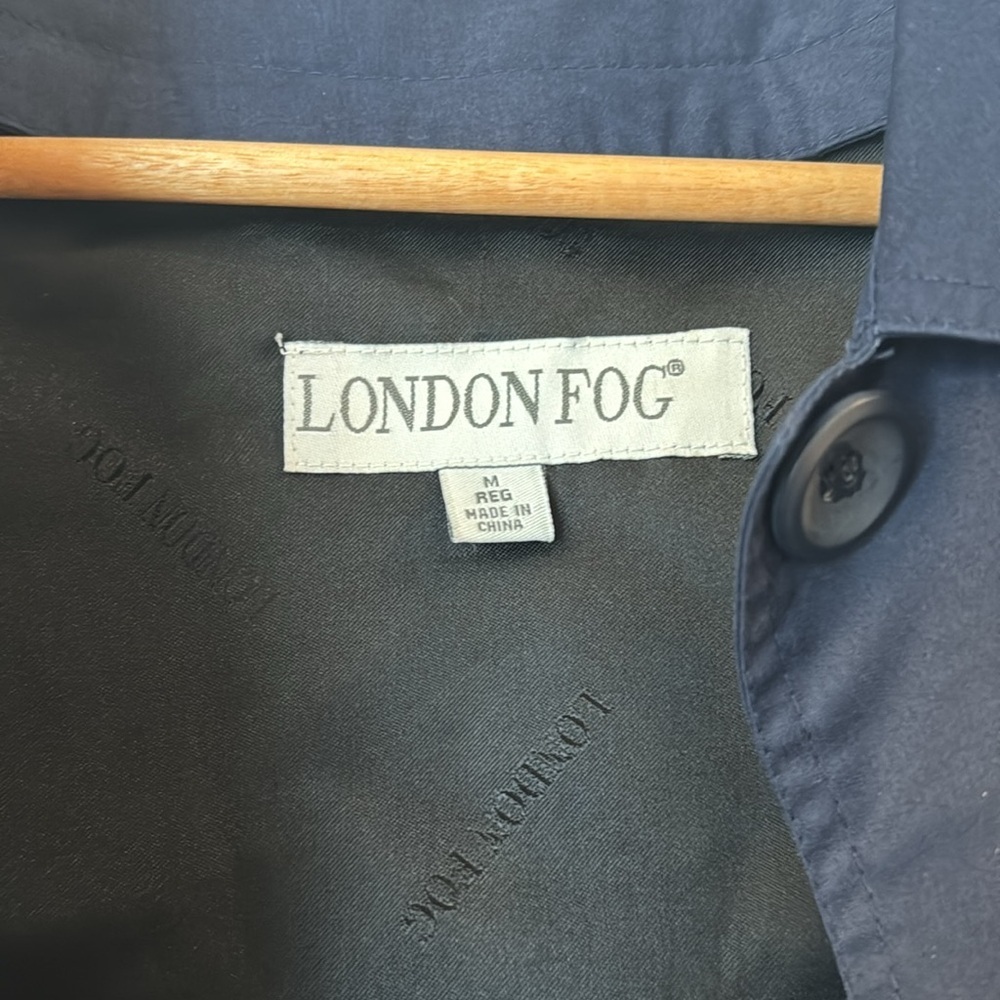 London Fog Coat Reg M size navy blue Button Front Removable Liner jacket - Picture 3 of 16